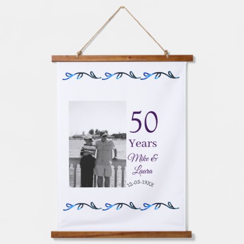 Happy 50th anniversary add couple name date weddin