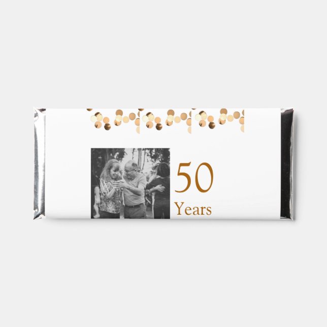 Happy 50th anniversary add couple name date weddin hershey bar favors (Front)