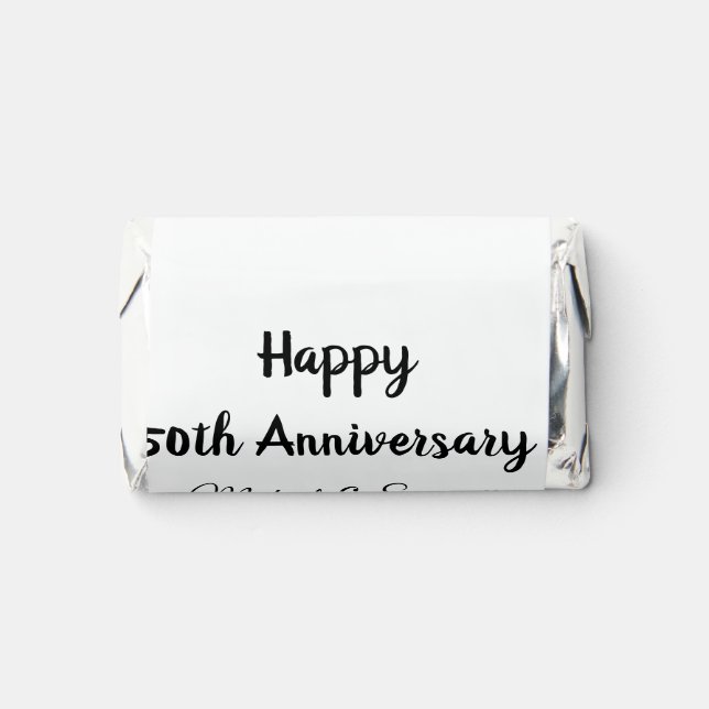 Happy 50th anniversary add couple name date weddin hershey's miniatures (Front)