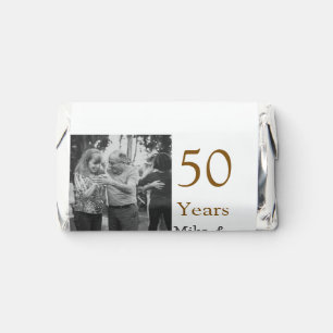 Happy 50th anniversary add couple name date weddin hershey's miniatures