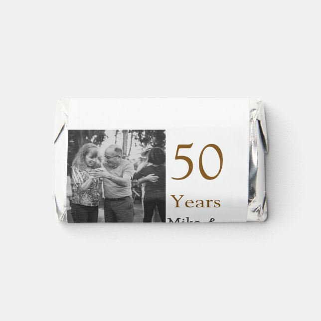 Happy 50th anniversary add couple name date weddin hershey's miniatures (Front)