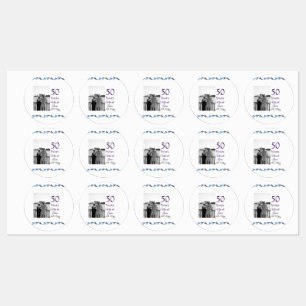 Happy 50th anniversary add couple name date weddin labels