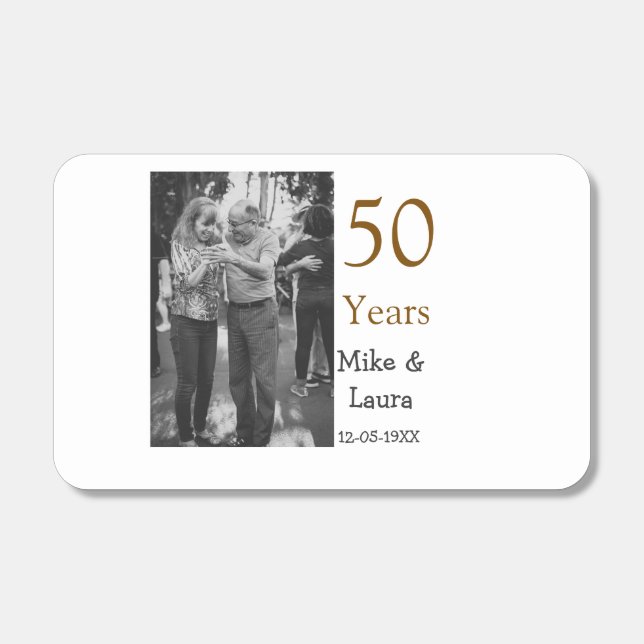 Happy 50th anniversary add couple name date weddin matchboxes (Front)