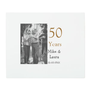 Happy 50th anniversary add couple name date weddin metal print