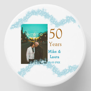 Happy 50th anniversary add couple name date weddin mini candle favors