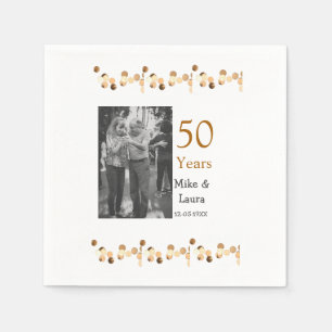 Happy 50th anniversary add couple name date weddin napkins