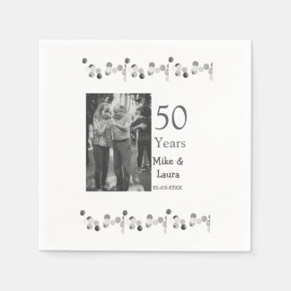 Happy 50th anniversary add couple name date weddin napkins