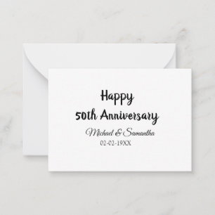 Happy 50th anniversary add couple name date weddin note card