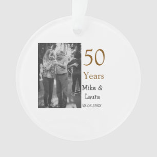 Happy 50th anniversary add couple name date weddin ornament