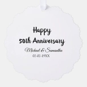 Happy 50th anniversary add couple name date weddin ornament card