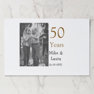 Happy 50th anniversary add couple name date weddin paper pad