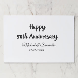 Happy 50th anniversary add couple name date weddin paper pad