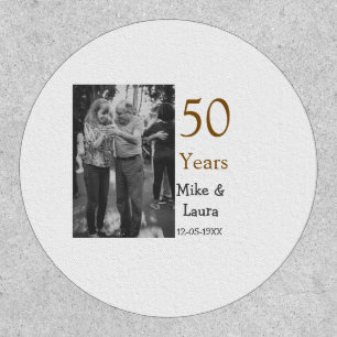 Happy 50th anniversary add couple name date weddin patch