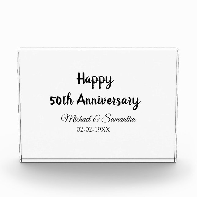 Happy 50th anniversary add couple name date weddin photo block (Front)