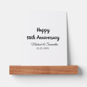 Happy 50th anniversary add couple name date weddin picture ledge