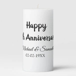 Happy 50th anniversary add couple name date weddin pillar candle