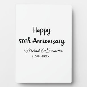 Happy 50th anniversary add couple name date weddin plaque