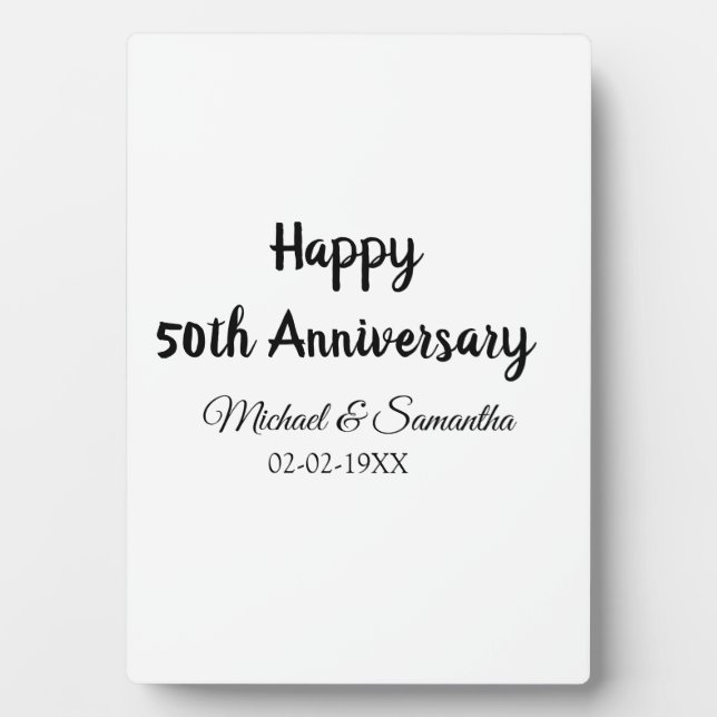 Happy 50th anniversary add couple name date weddin plaque (Front)