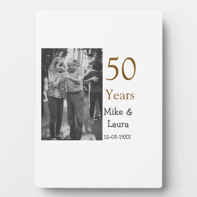 Happy 50th anniversary add couple name date weddin plaque (Front)