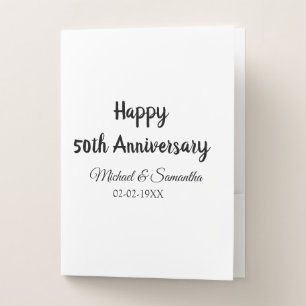 Happy 50th anniversary add couple name date weddin pocket folder