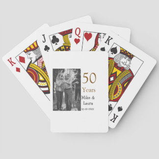 Happy 50th anniversary add couple name date weddin poker cards