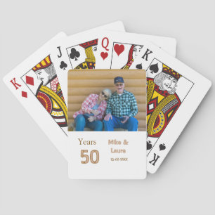 Happy 50th anniversary add couple name date weddin poker cards