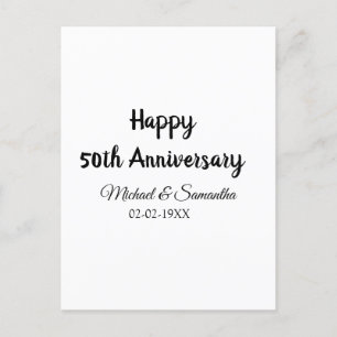 Happy 50th anniversary add couple name date weddin postcard