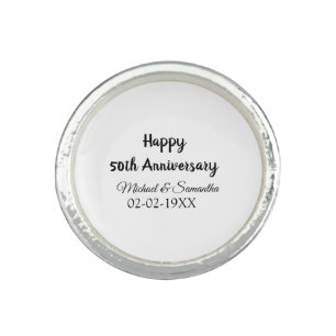 Happy 50th anniversary add couple name date weddin ring