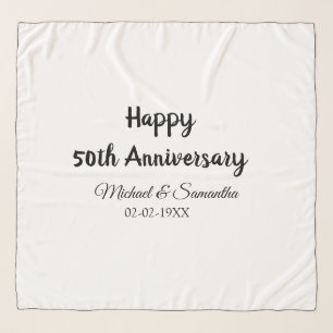 Happy 50th anniversary add couple name date weddin scarf