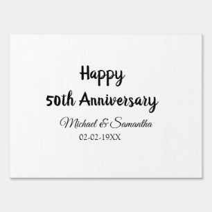 Happy 50th anniversary add couple name date weddin sign