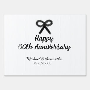 Happy 50th anniversary add couple name date weddin sign