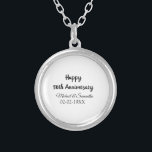 Happy 50th anniversary add couple name date weddin silver plated necklace<br><div class="desc">design</div>