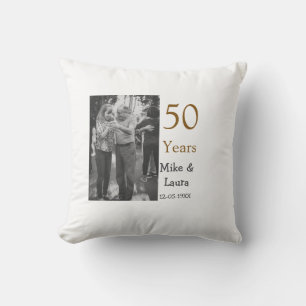 Happy 50th anniversary add couple name date weddin throw pillow