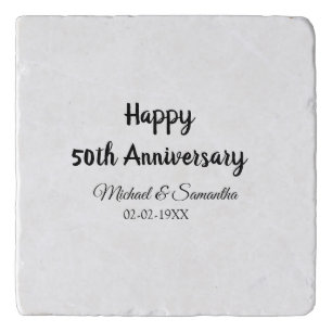 Happy 50th anniversary add couple name date weddin trivet