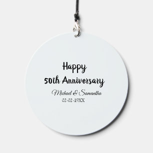 Happy 50th anniversary add couple name date weddin wind chime 