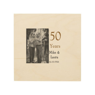 Happy 50th anniversary add couple name date weddin wood wall art