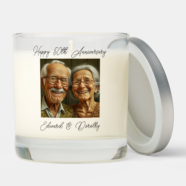 Happy 50th Anniversary | Always and Forever  Scented Candle (Lid)