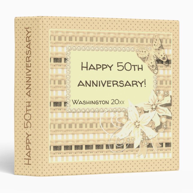 Happy 50th anniversary!  , anniversary, birthday 3 ring binder (Front/Spine)