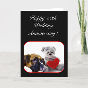 Happy 50th Anniversary Boxer Greeting Card