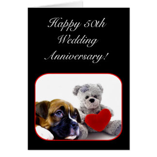 Happy 50th Anniversary Boxer Greeting Card