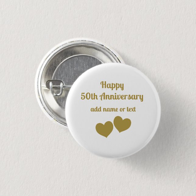 Happy 50th Anniversary   Button (Front & Back)