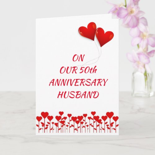 HAPPY 50th ANNIVERSARY HUSBAND CELEBRATE US Card