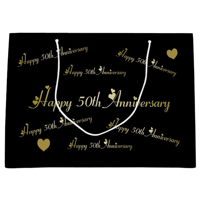 Happy 50th Anniversary  Large Gift Bag (Front)