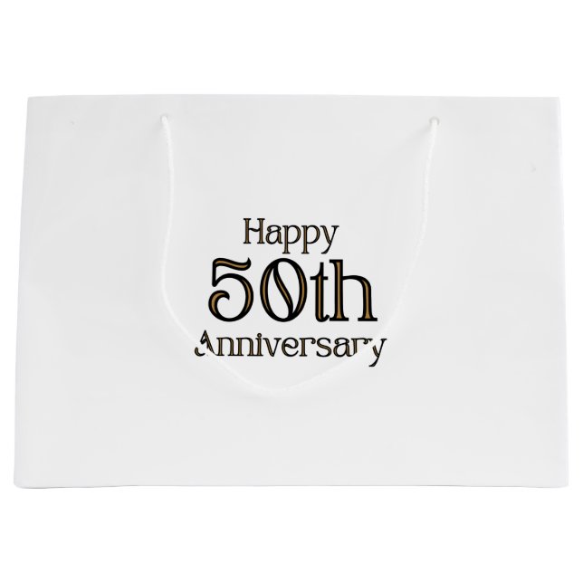 Happy 50th Anniversary Large Gift Bag (Front)