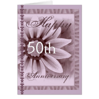 Happy 50th Anniversary - LAVENDER Flower Card