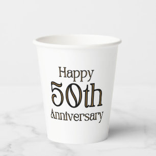 Happy 50th Anniversary Paper Cups