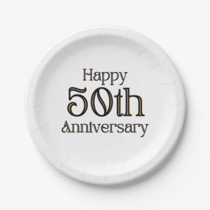 Happy 50th Anniversary Paper Plates