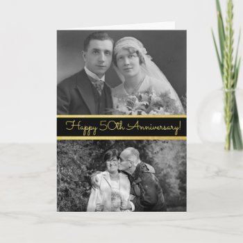 Happy 50th Anniversary Personalized Photo Card by Magical_Maddness at Zazzle