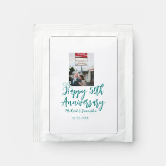 Happy 50th anniversary photo turquoise bow name da tea bag drink mix