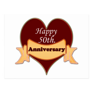Happy 50th. Anniversary Postcard